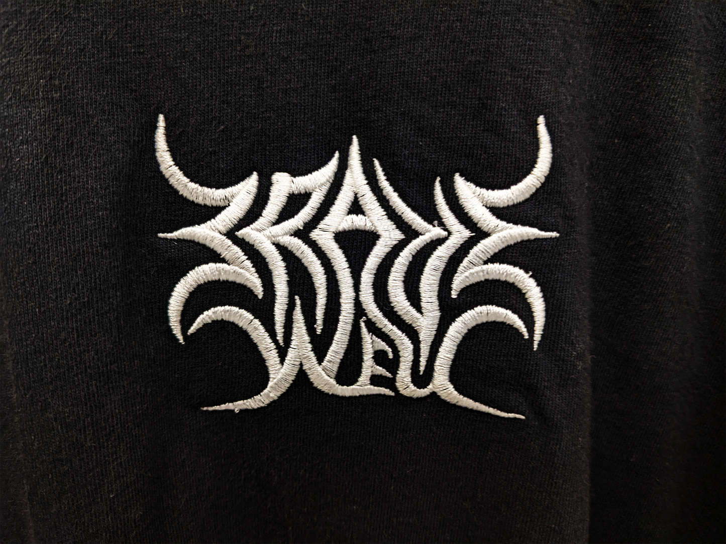 Deathmetal Embroidered T Shirt Black